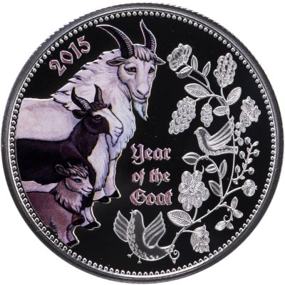 купить Республика Конго 1000 франков 2015 Proof "Восточный гороскоп - лунный календарь - Год козы" в футляре с сертификатом