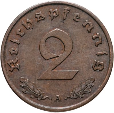 купить Германия (Третий Рейх) 2 рейхспфеннига "А" 1939