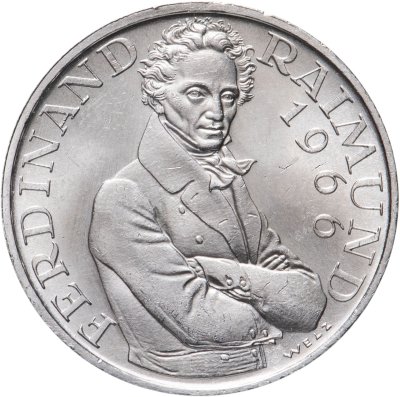 купить Австрия 25 шиллингов (shillings) 1966 130 лет со дня смерти Фердинанда Раймунда
