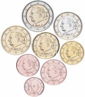 Купить Бельгия набор монет евро 2011-2015 (8 штук)