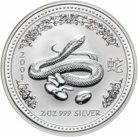 купить Австралия 2 доллара (dollars) 2001 "Китайский гороскоп - Год змеи"