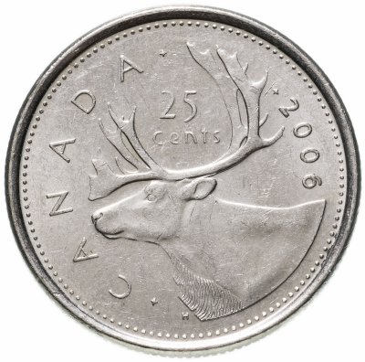 купить Канада 25 центов (cents) 2006 P, знак монетного двора: "P" - Оттава