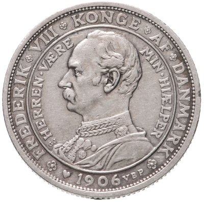 купить Дания 2 кроны (kroner) 1906 "Смерть Кристиана IX и вступление на престол Фредерика VIII"