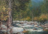 Купить Картина «Таёжная река», холст, масло, художник Владимир Голованов, Россия, 2019 г.