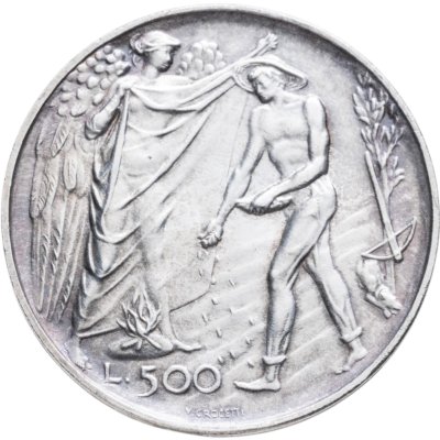 купить Сан-Марино 500 лир 1976 "12 лет введению системы социального обеспечения"