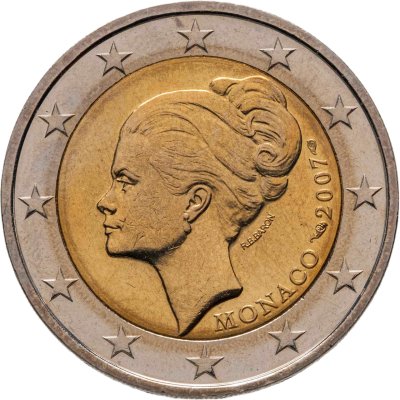 купить Монако 2 евро 2007 "25 лет со дня смерти Принцессы Монако Грейс Келли"