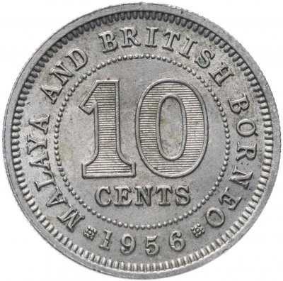 купить Малайя и Британское Борнео 10 центов (cents) 1956