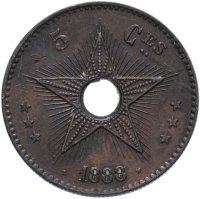 купить Свободное государство Конго 5 сантимов (centimes) 1888