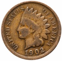 Купить США 1 цент (cent) 1902 Indian Head Cent