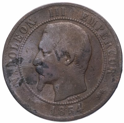 купить Франция 10 сантимов (centimes) 1854 D