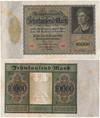 купить Германия 10000 марок 1922 год (Pick 70) Буква D