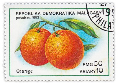 купить Мадагаскар (Малагасийская Республика) почтовая марка 1992 "Фрукты. Апельсины"