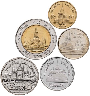 купить Таиланд. Набор №5 (5 монет. 1 биметалл) 2004-08