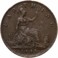 купить Великобритания 1 фартинг (farthing) 1885