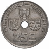 Купить Бельгия 25 сантимов 1938-1939 (случайный год)