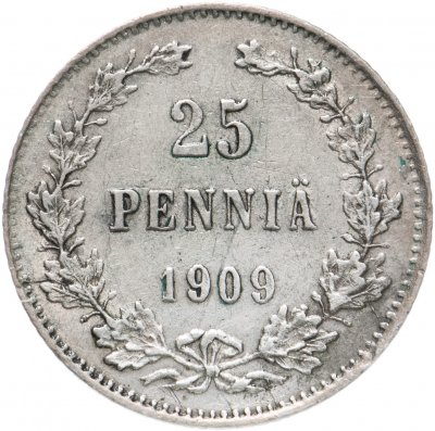 купить 25 пенни 1909 L, монета для Финляндии