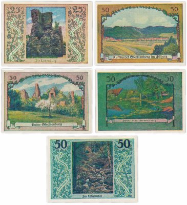 купить Германия (Саксония: Штекленберг) набор из 5 нотгельдов 1921 (1158а/B2)