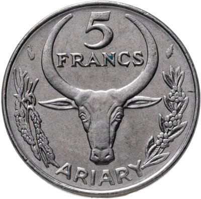 купить Мадагаскар 5 франков (francs) 1977
