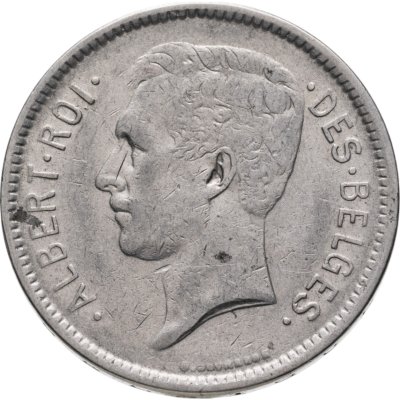 купить Бельгия 5 франков (francs) 1931 Надпись на французском - 'ALBERT ROI DES BELGES'