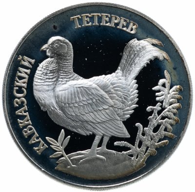купить 1 рубль 1995 ЛМД "Красная книга: кавказский тетерев"
