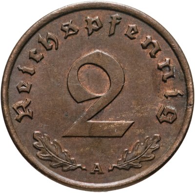 купить Германия (Третий Рейх) 2 рейхспфеннига "А" 1939