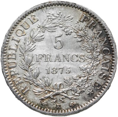 купить Франция 5 франков 1875