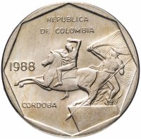 Купить Колумбия 10 песо (pesos) 1988