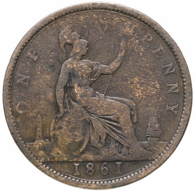 купить Великобритания 1 пенни (penny) 1861