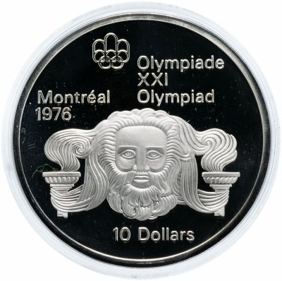 купить Канада 10 долларов (dollars) 1974 "XXI летние Олимпийские Игры, Монреаль 1976 - Зевс"