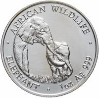 Купить Замбия 5000 квач 2001 "Дикая природа Африки - Слон"