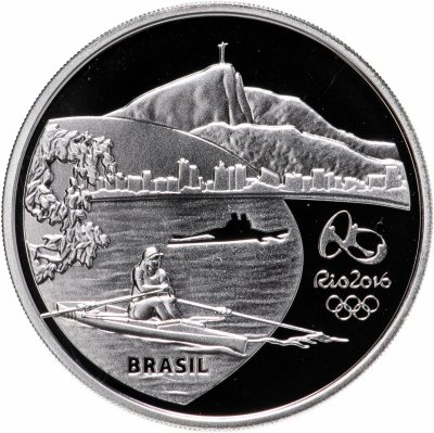 купить Бразилия 5 реалов (reais) 2015 XXXI летние Олимпийские Игры, Рио-де-Жанейро 2016 - Гребной спорт и Геликония