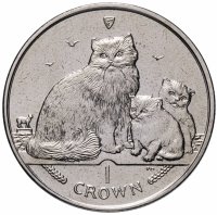 купить Остров Мэн 1 крона (crown) 2007 "Кошки - Рэгдолл"