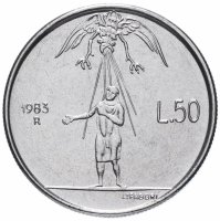 Купить Сан-Марино 50 лир (lire) 1983 "Ядерная угроза"
