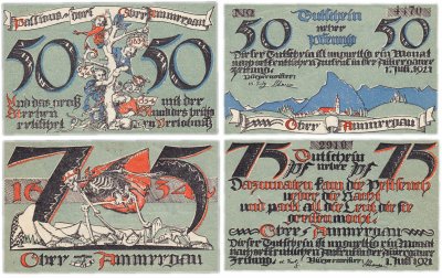 купить Германия (Бавария: Обераммергау) набор из 2-х нотгельдов 1921 (992.2a)
