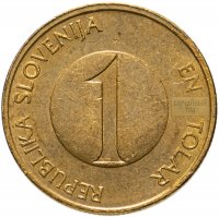 Купить Словения 1 толар (tolar) 1992-2006, случайная дата