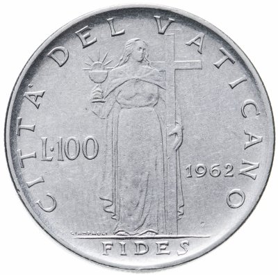 купить Ватикан 100 лир 1962