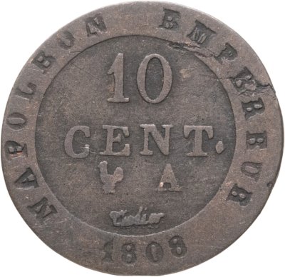 купить Франция 10 сантимов 1808 Наполеон Бонапарт