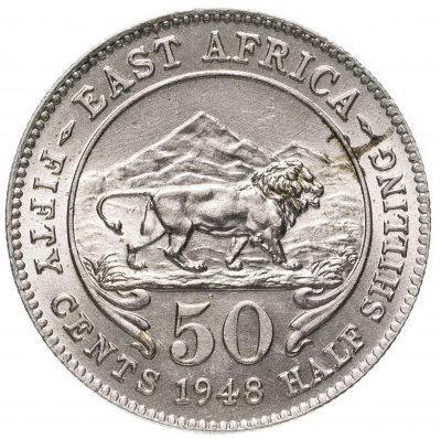 купить Британская Восточная Африка 50 центов (cents) 1948