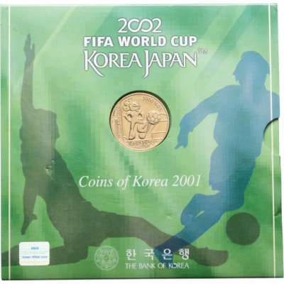 купить Южная Корея набор монет 2001 "Чемпионат мира по футболу 2002- Корея/Япония" (6 монет и жетон в буклете-подставке)