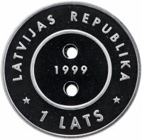 Купить Латвия 1 лат 1999 "Миллениум 2000" в футляре с сертификатом