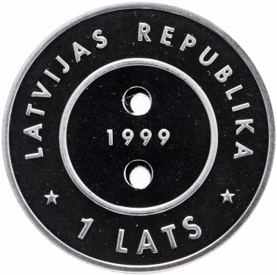 купить Латвия 1 лат 1999 "Миллениум 2000" в футляре с сертификатом