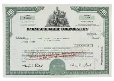 купить Акция США Harnischeeger Corporation 1976 г.