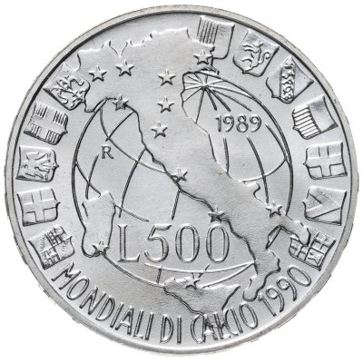 купить Италия 500 лир 1989 "Чемпионат мира по футболу 1990"