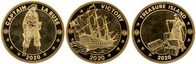 купить Сейшельские острова набор из 3-х монет 1 рупия 2020 "Пираты индийского океана" в футляре с сертификатом