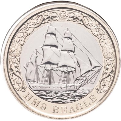 купить Великобритания 2 фунта 2026 "200 лет HMS Beagle" в буклете