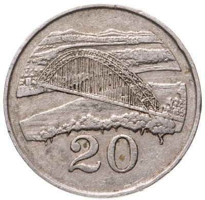 купить Зимбабве 20 центов 1987