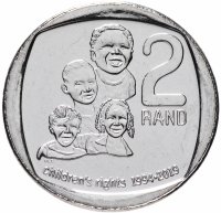 купить ЮАР 2 ранда 2019 "25 лет конституционной демократии в Южной Африке - Права детей"