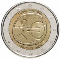купить Финляндия 2 евро 2009 "10 лет Экономическому и валютному союзу"
