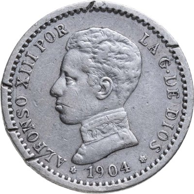 купить Испания 50 сентимо (centimos) 1904, 10 внутри звезд