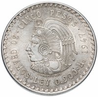 Купить Мексика 5 песо 1947